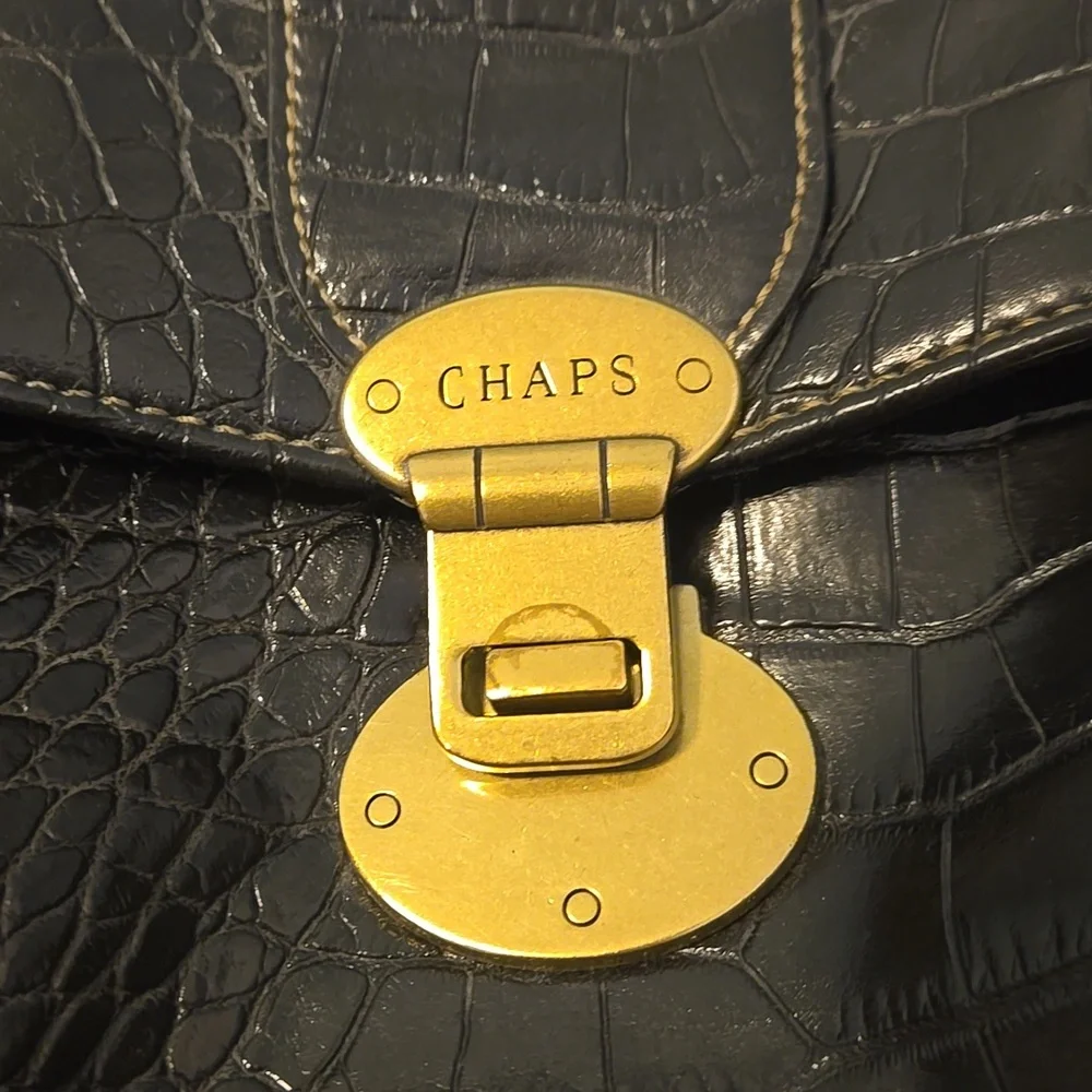 Chaps Black Purse With Gold Hardware - Picture 2 of 9